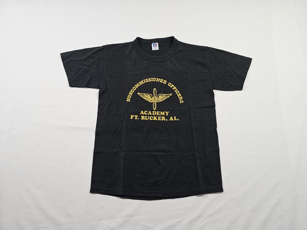 Vintage Noncommissioned Officers Academy T-Shirt Ft. Rucker Alabama Black Sz M